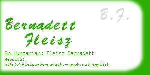 bernadett fleisz business card